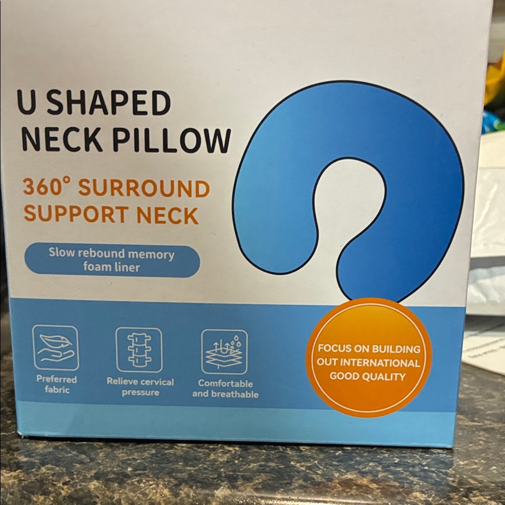 Amazon Neck Pillow New in Box, Travel U Shaped neck pillow